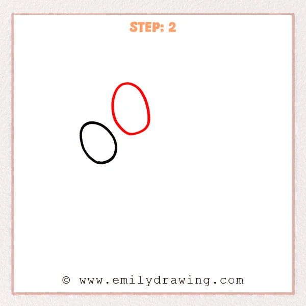how to draw a paw print - Step 2